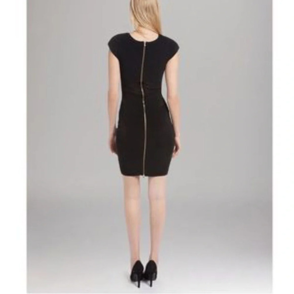 Maje Sheer Black Short Sleeve Bodycon Dress Size 1/S - Picture 2 of 10